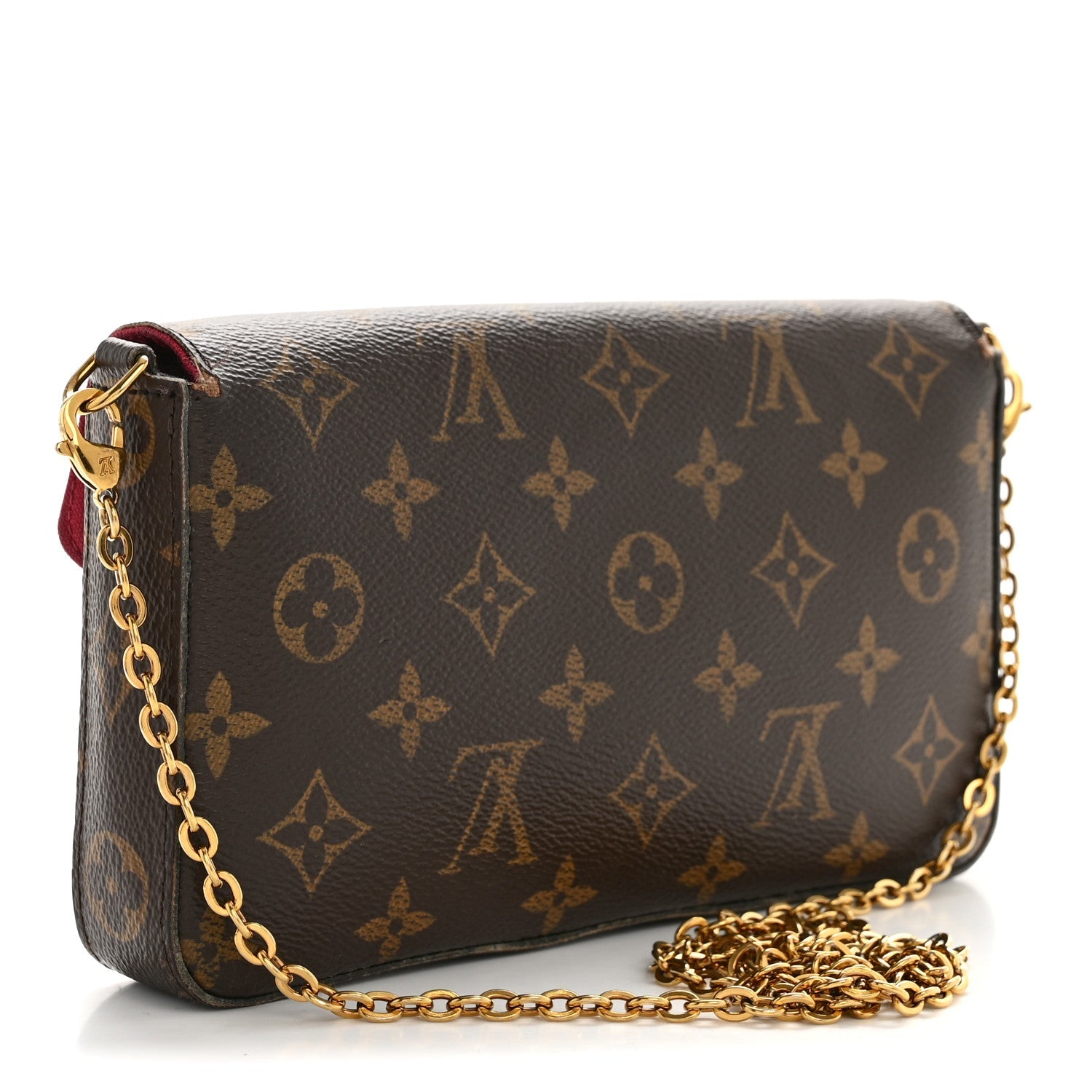 Louis Vuitton Monogram Pochette Felicie Chain Wallet Fuchsia