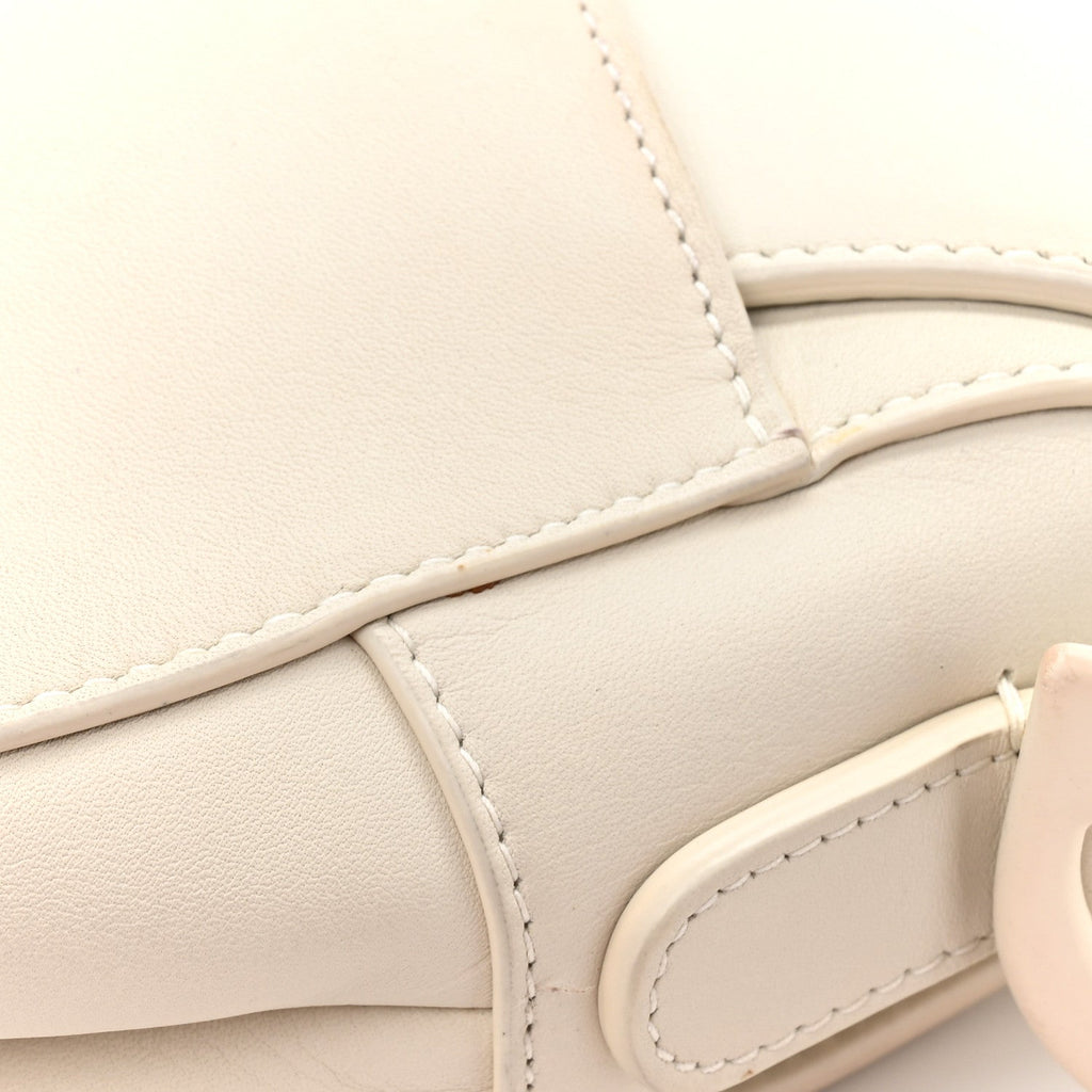 Christian Dior Ultra Matte Calfskin Saddle Bag Off White