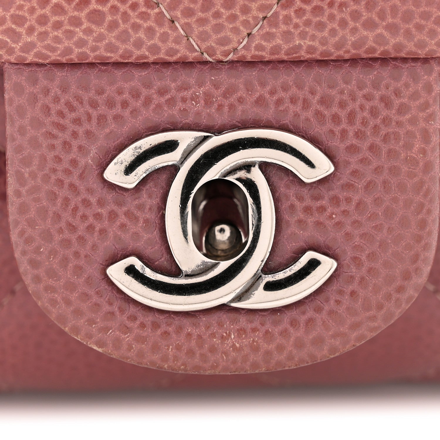 Chanel Caviar Quilted Clutch With Chain Flap Purple