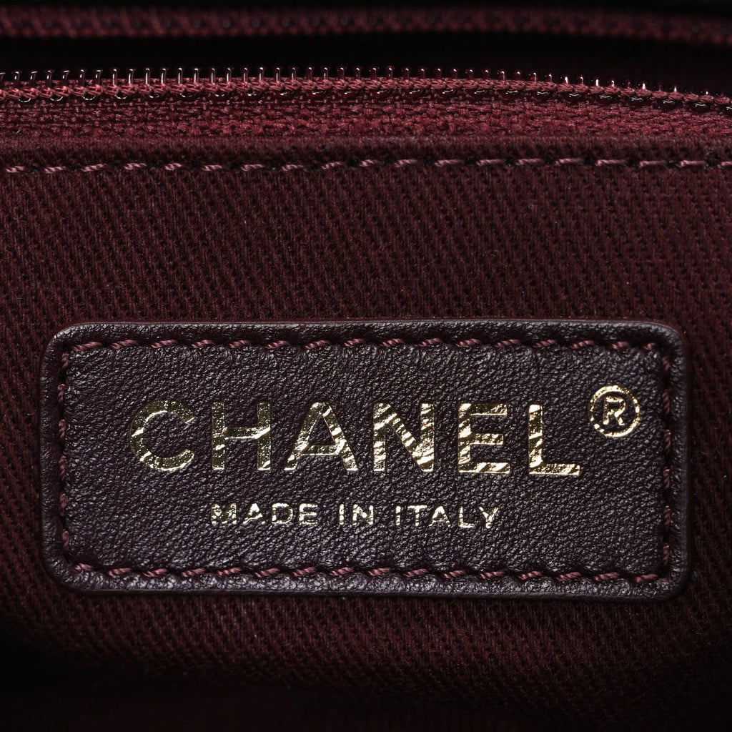 Chanel Shiny Sheepskin Quilted Mini Trapezio Flap Black
