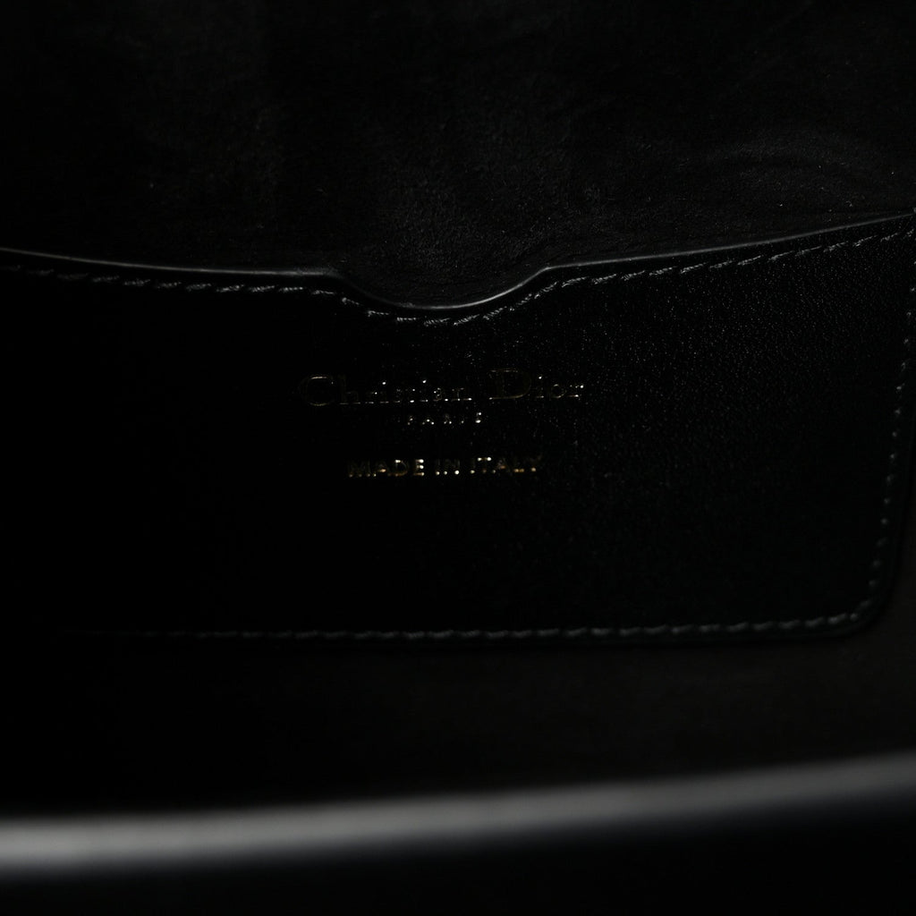 Christian Dior Box Calfskin Medium Bobby Frame Flap Black
