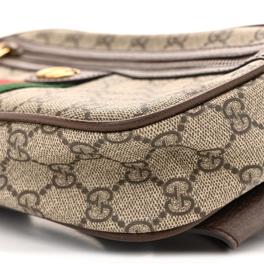 Gucci Soft GG Supreme Monogram Medium Ophidia Belt Bag Dark Brown