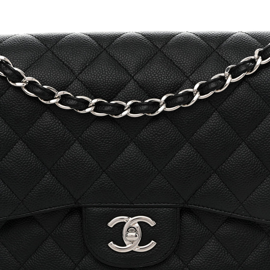 Chanel Caviar Quilted Jumbo Double Flap Black