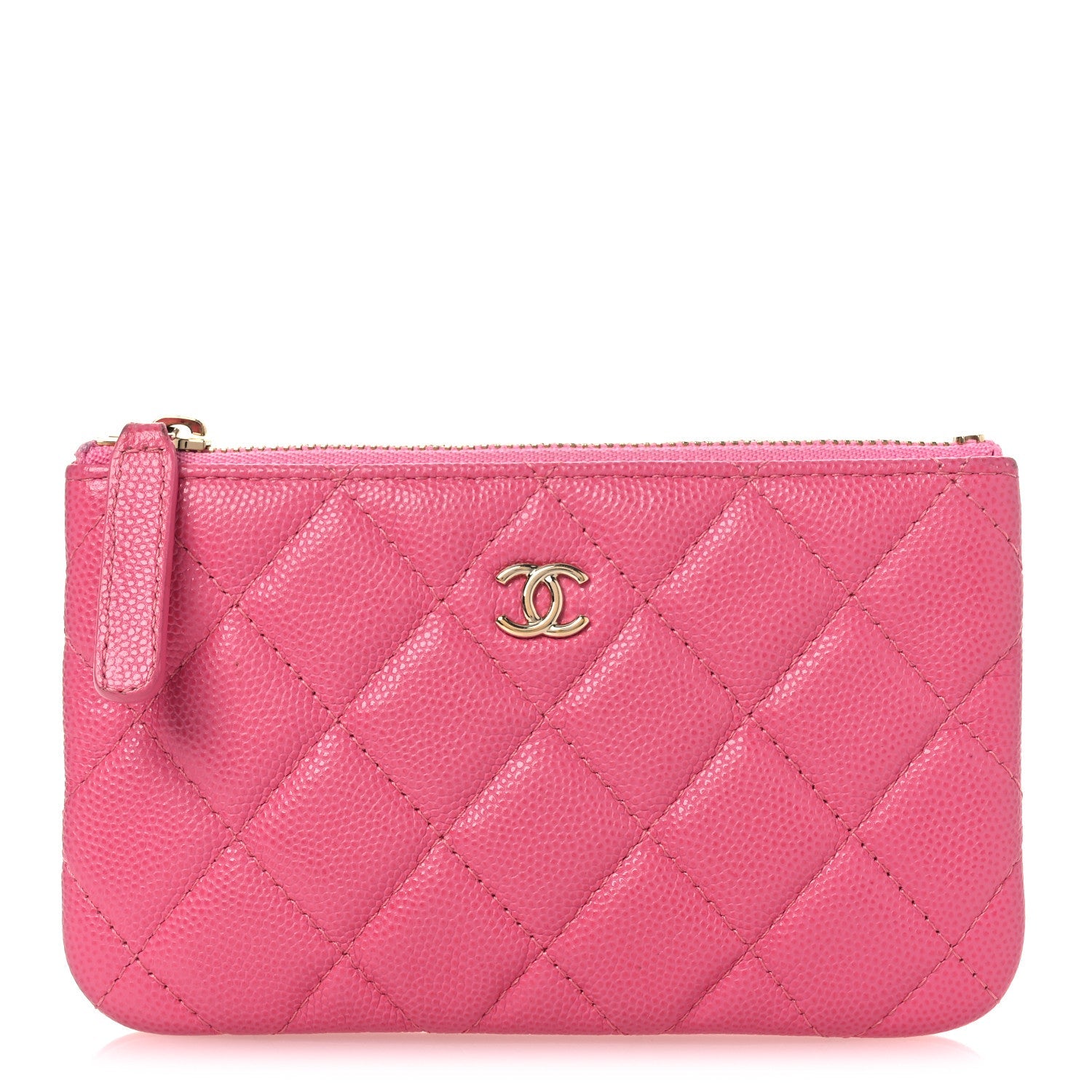 Caviar Quilted Small Cosmetic Case Pink