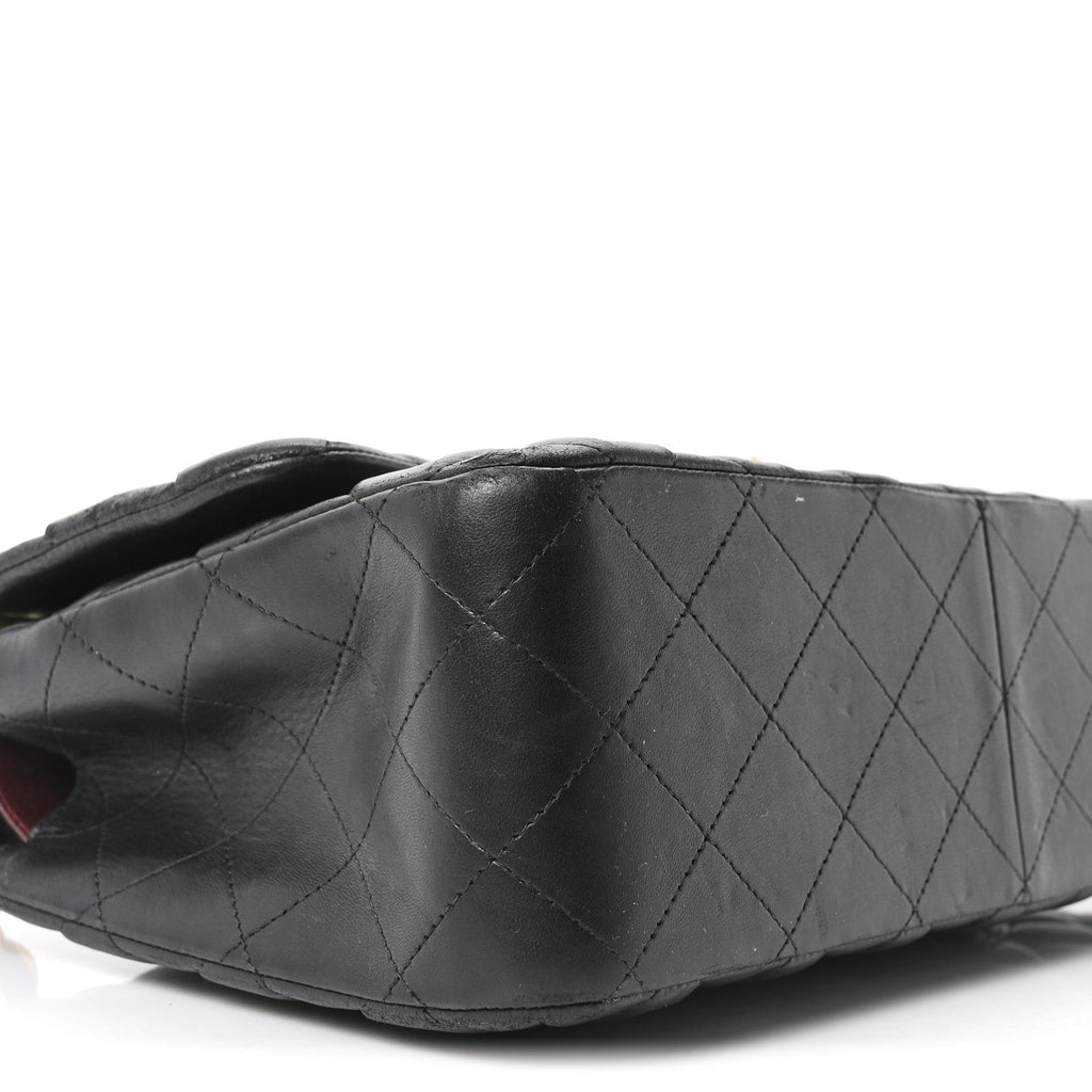 Chanel Lambskin Quilted Jumbo Double Flap Black