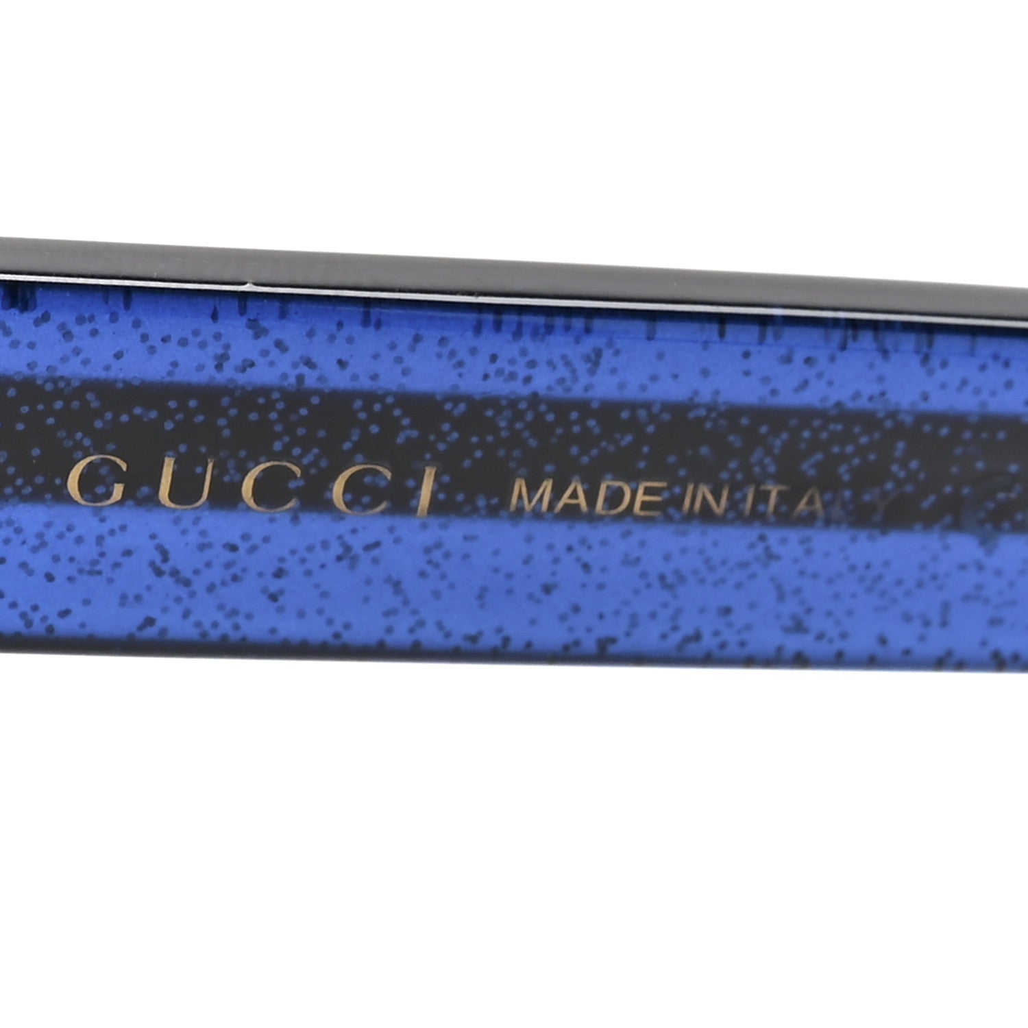 Gucci Acetate Square Frame Web Glitter Sunglasses GG0036S Brown Blue