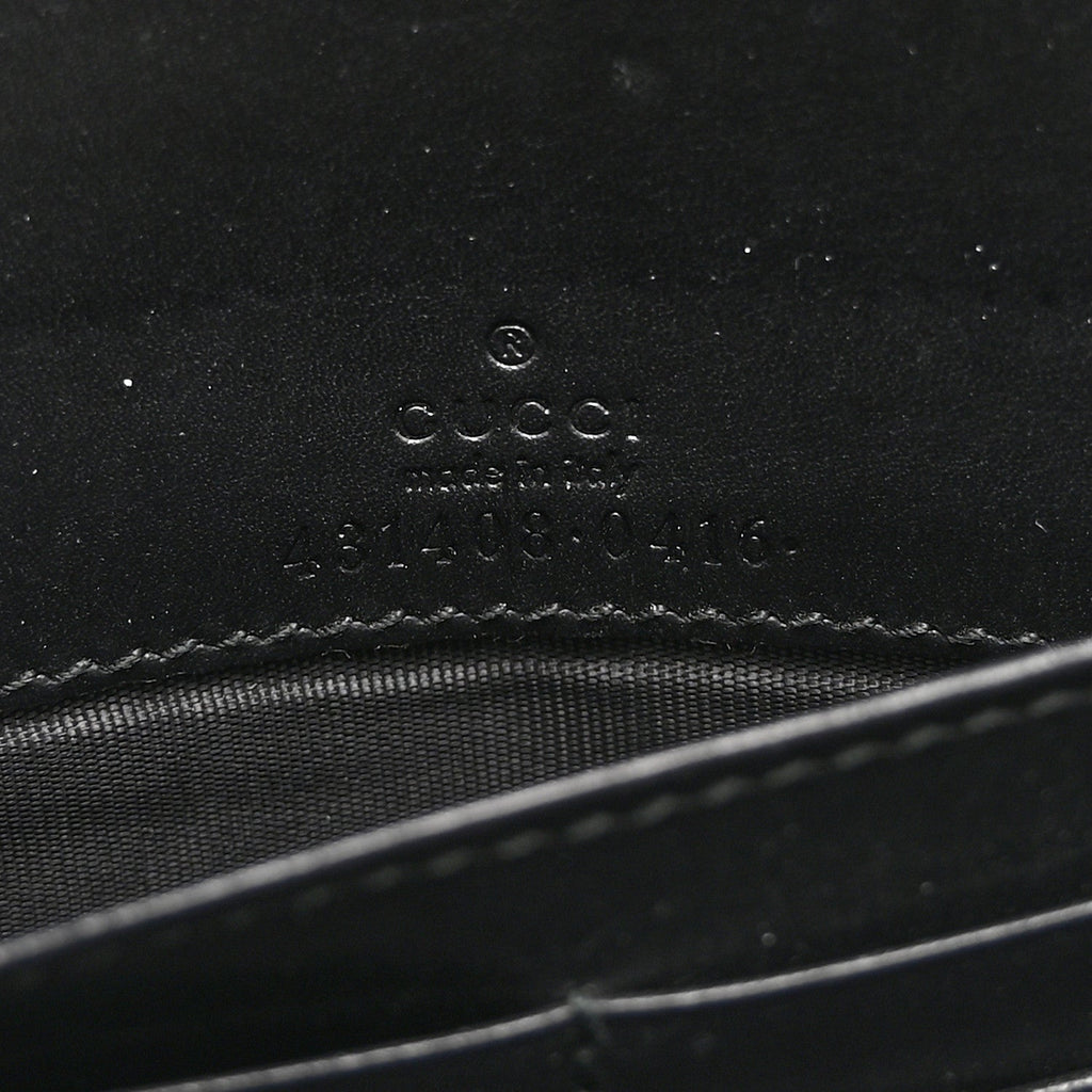 Gucci Guccissima Signature Bowy Chain Wallet Black
