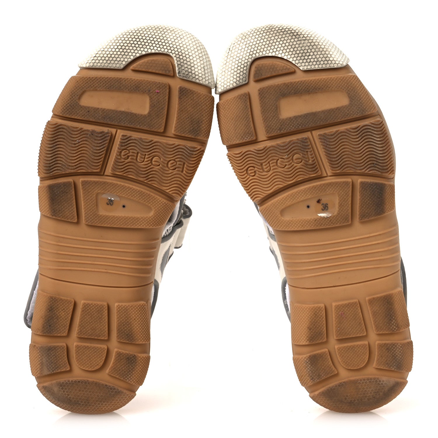 Gucci Mesh Fabric Tinsel Sport Sandals 36 White Silver