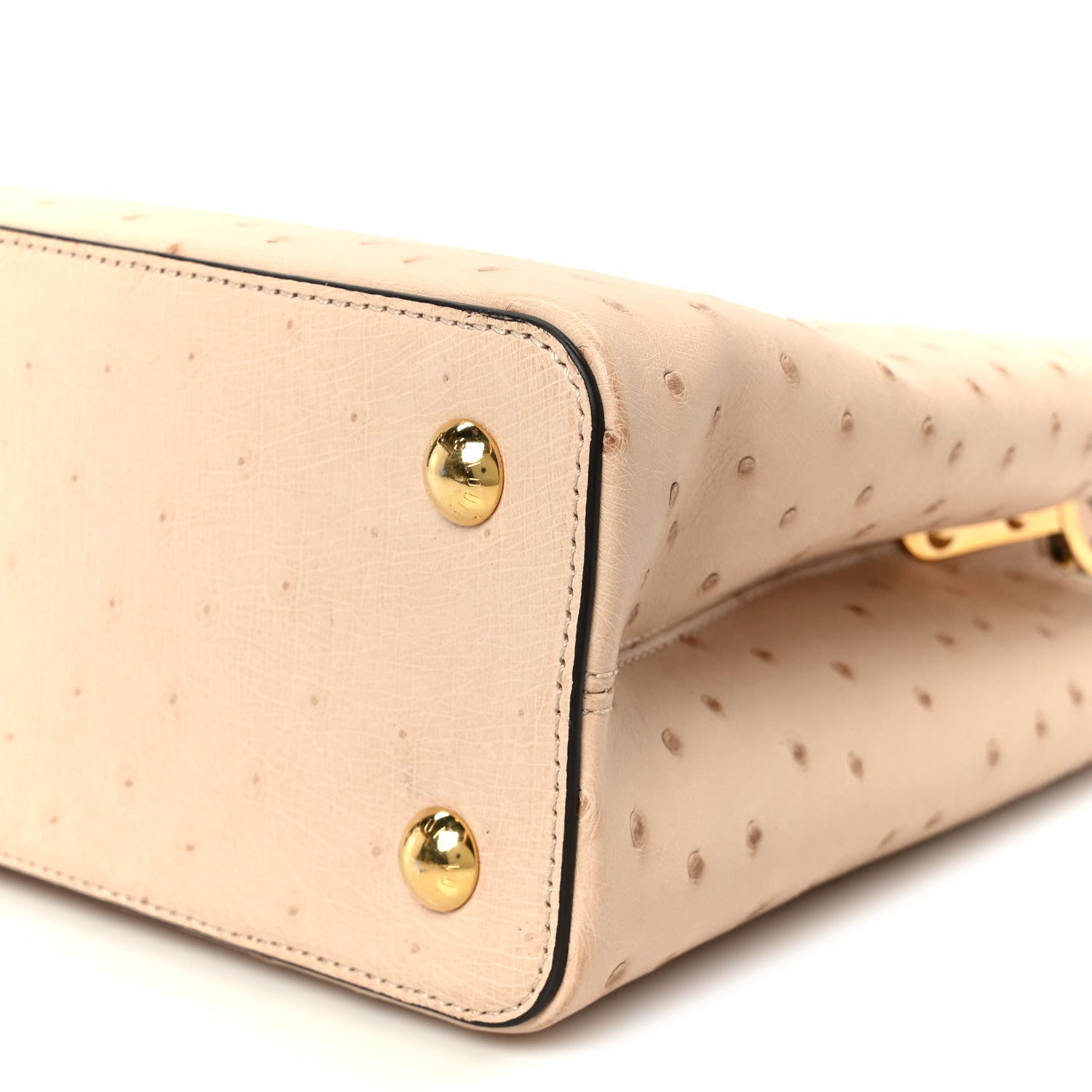 Louis Vuitton Ostrich Capucines PM Rose Champagne