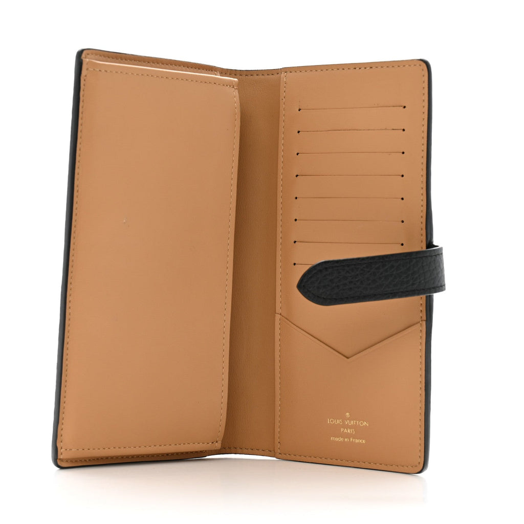 Louis Vuitton Taurillon LV Vertical Capucines Wallet Black Arizona