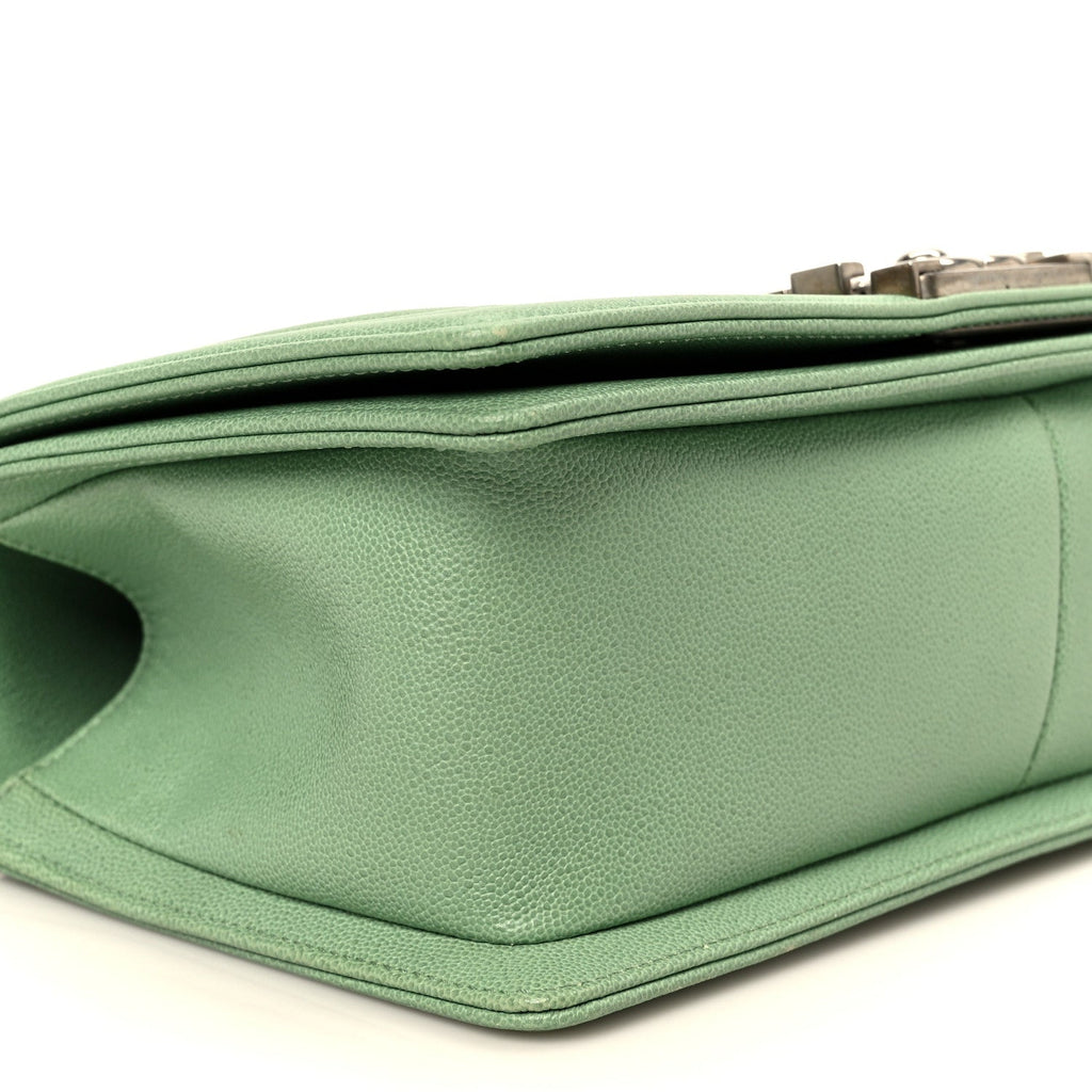 Chanel Caviar Quilted Medium Boy Flap Green
