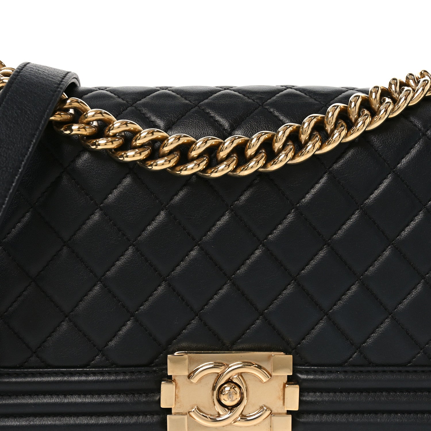 Chanel Lambskin Quilted Medium Boy Flap Black