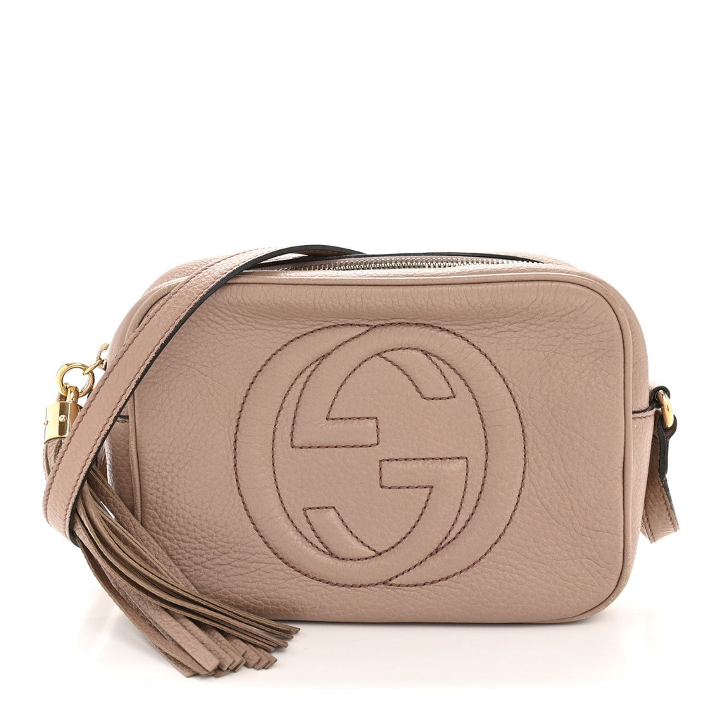 Gucci Pebbled Calfskin Small Soho Disco Bag Rose Beige