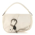 Christian Dior Calfskin Braided Gaucho Double Saddle Bag White