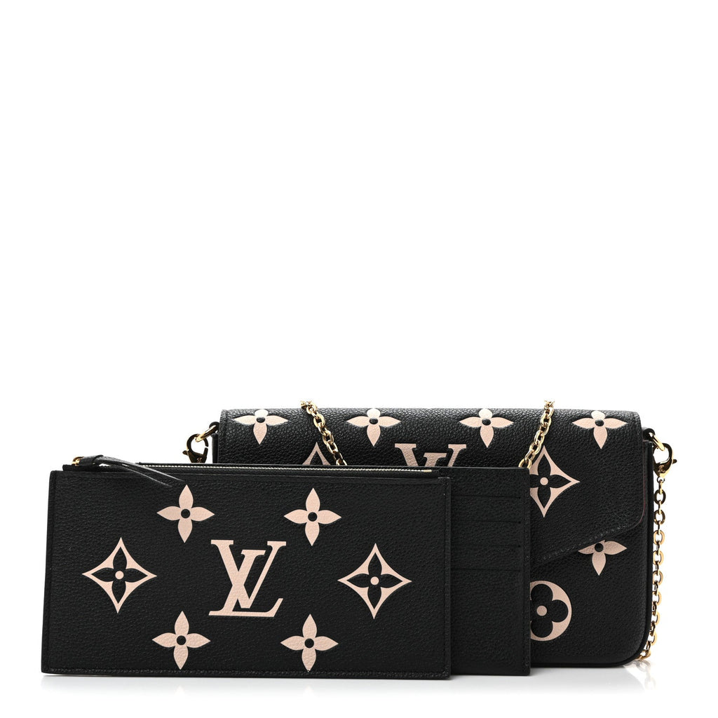 Louis Vuitton Empreinte Monogram Giant Felicie Pochette Black Beige