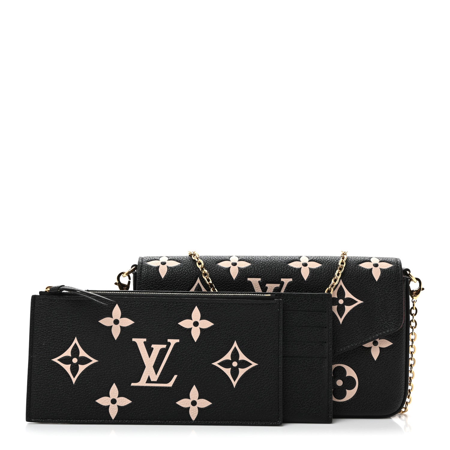 Louis Vuitton Empreinte Monogram Giant Felicie Pochette Black Beige