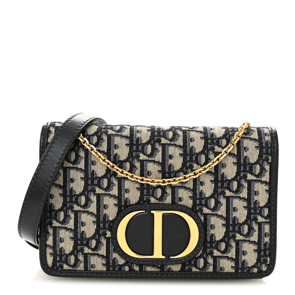 Christian Dior Oblique 30 Montaigne 2-In-1 Pouch Blue