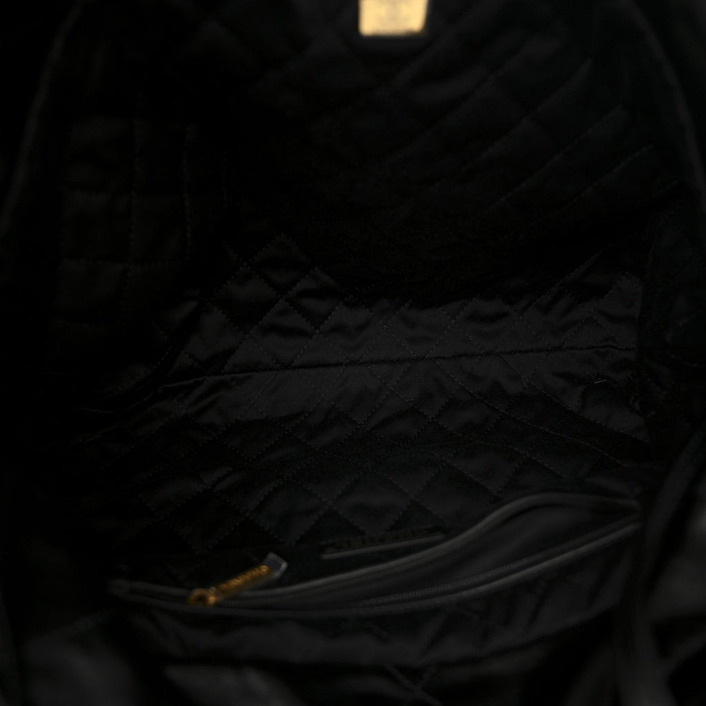 Chanel Shiny Calfskin Quilted Chanel 22 Black