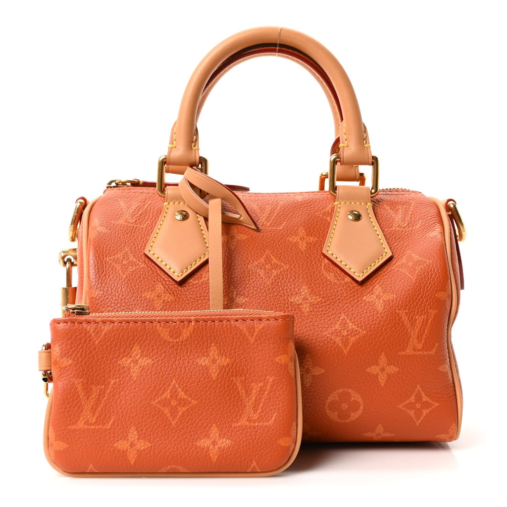 Louis Vuitton Calfskin Monogram Speedy P9 Bandouliere 20 Ochre