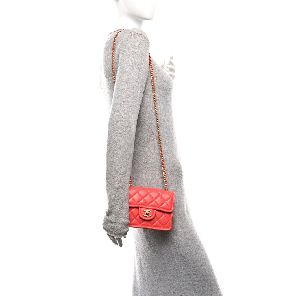 Chanel Caviar Quilted Mini Sweet Classic Flap Red