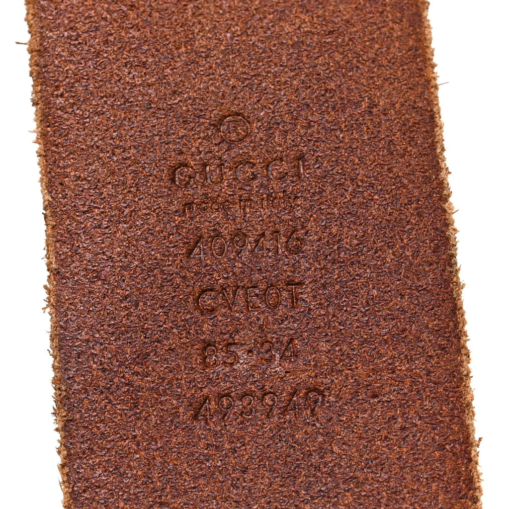 Gucci Faded Calfskin Double G Belt  85 34 Cuir