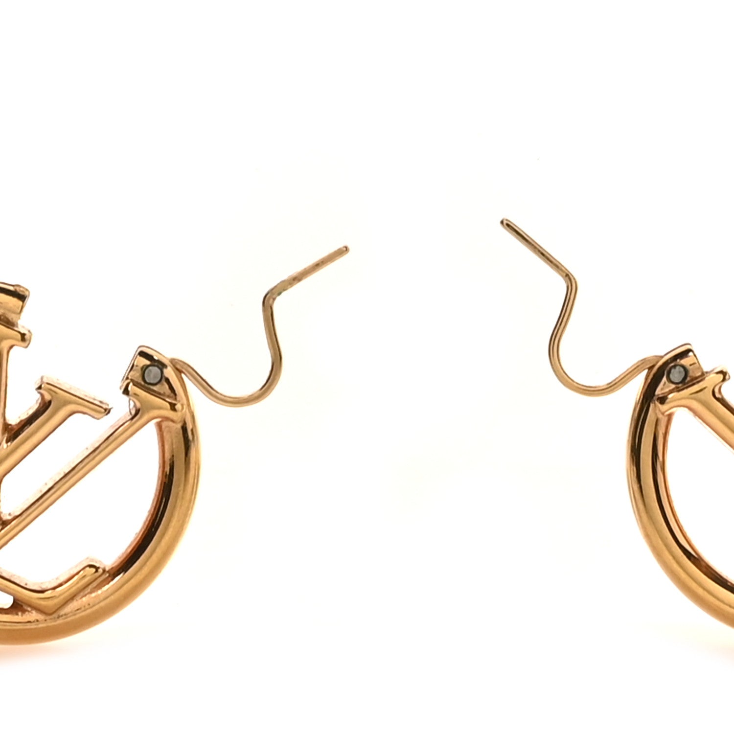 Louis Vuitton Metal Small Louise Hoop Earrings Gold
