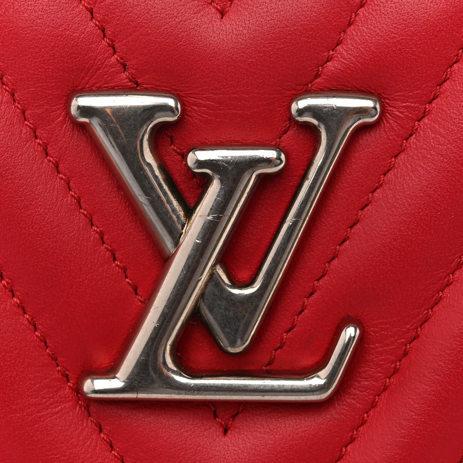 Louis Vuitton Calfskin New Wave Zipped Pochette Ecarlate