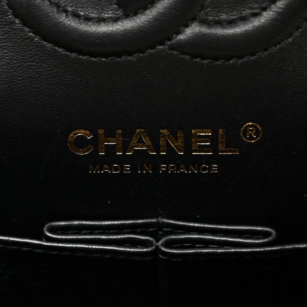 Chanel Caviar Flat Chevron Quilted Small Double Flap Black