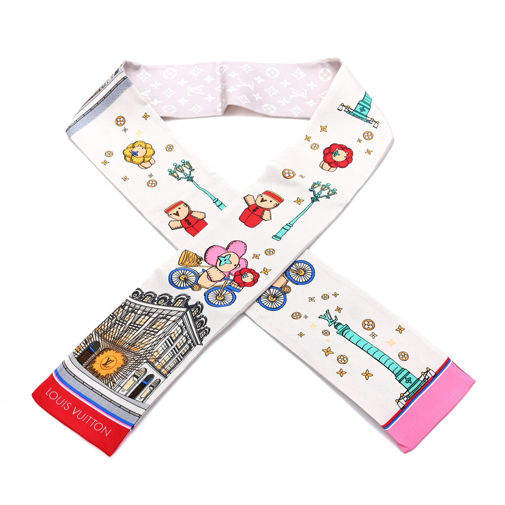 Louis Vuitton Silk Monogram Paris Vivienne Bandeau Beige