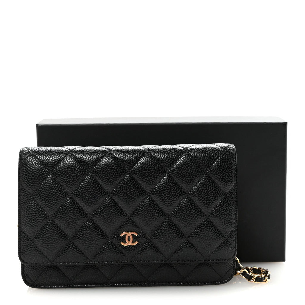 Chanel Caviar Quilted Wallet On Chain WOC Black