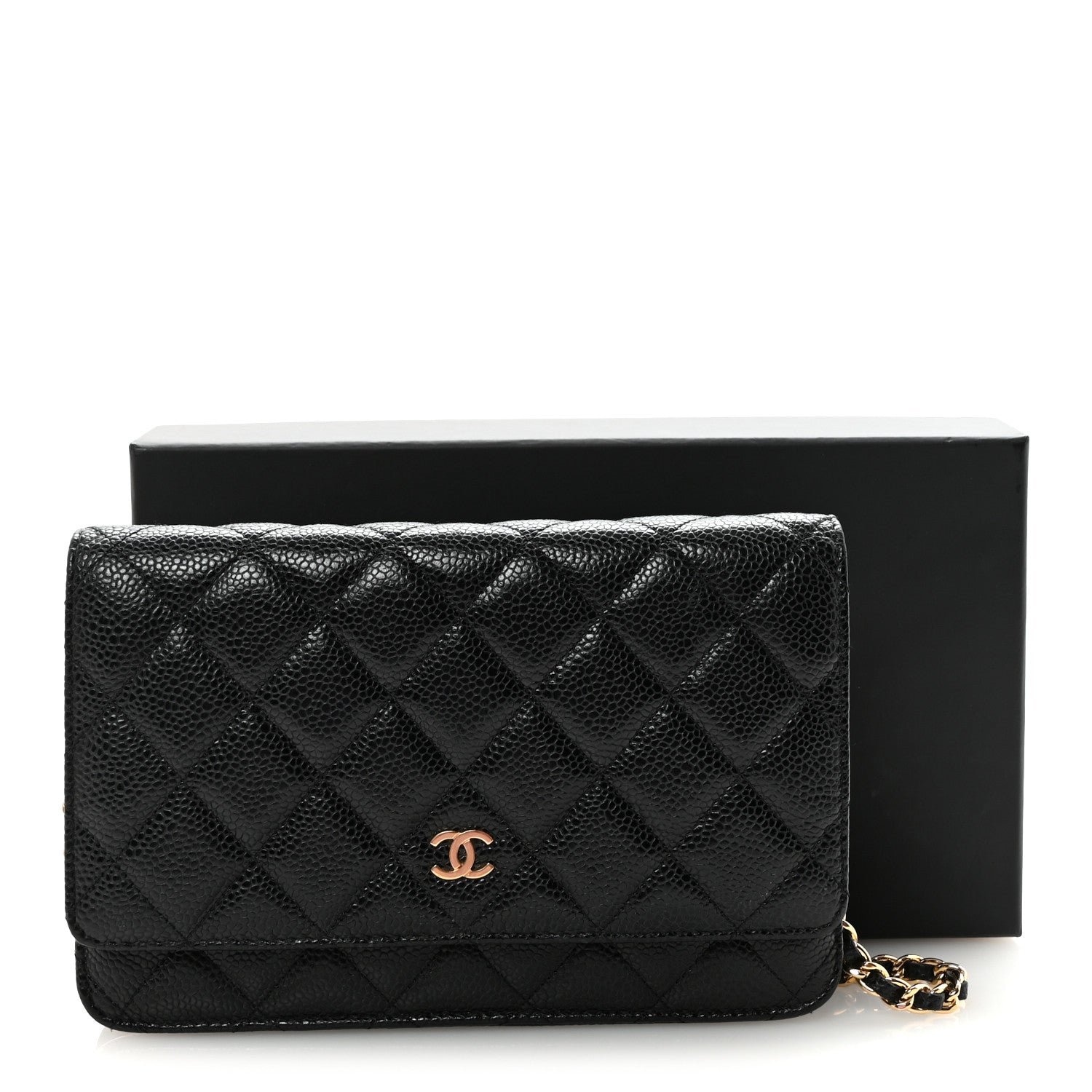 Chanel Caviar Quilted Wallet On Chain WOC Black