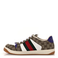 Gucci Calfskin Lame GG Monogram Web Mens Screener Sneakers 10
