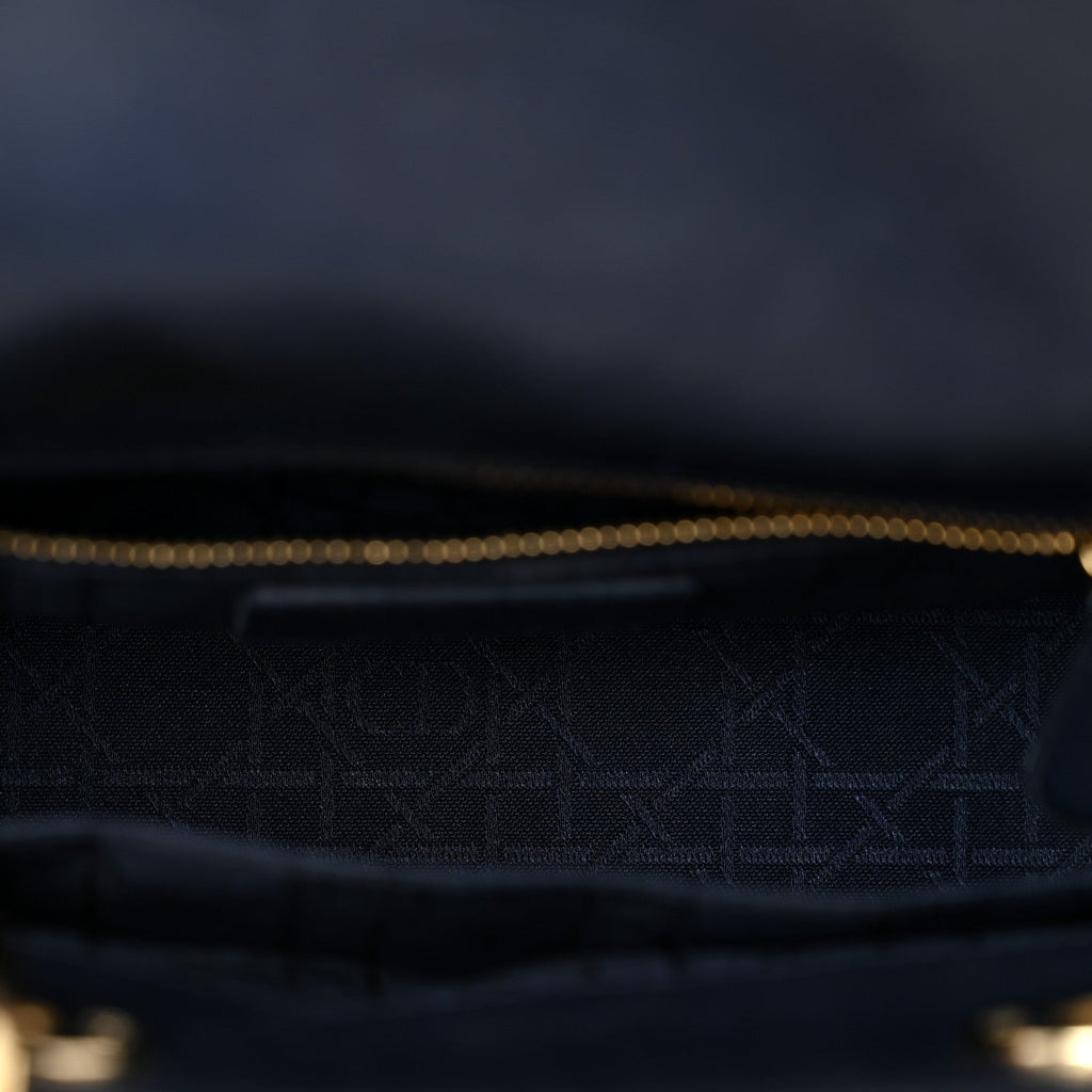 Christian Dior Lambskin Cannage Small Lucky Badges My Lady Dior Navy