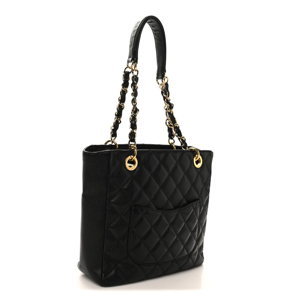 Chanel Caviar Quilted Petit Shopping Tote PST Black