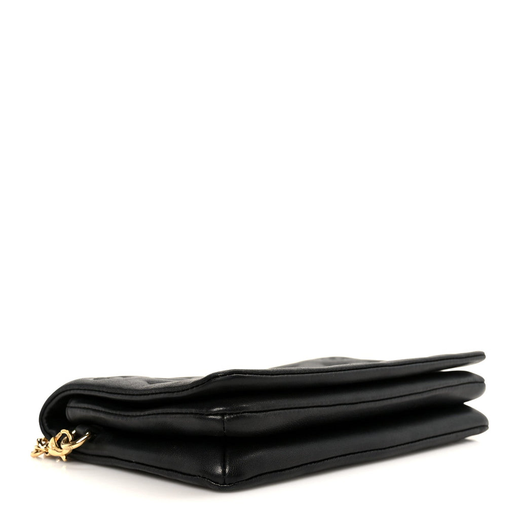 Louis Vuitton Lambskin Embossed Monogram Pochette Coussin Black
