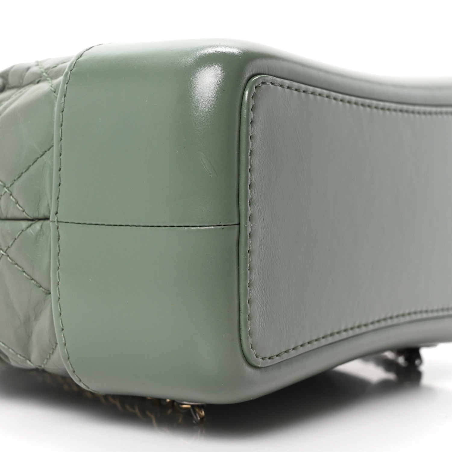 Chanel Aged Calfskin Quilted Small Gabrielle Backpack Green