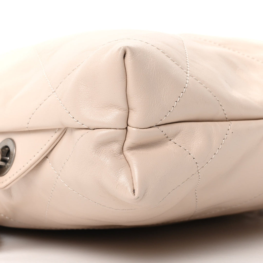 Chanel Shiny Calfskin Quilted Chanel 22 Backpack Beige