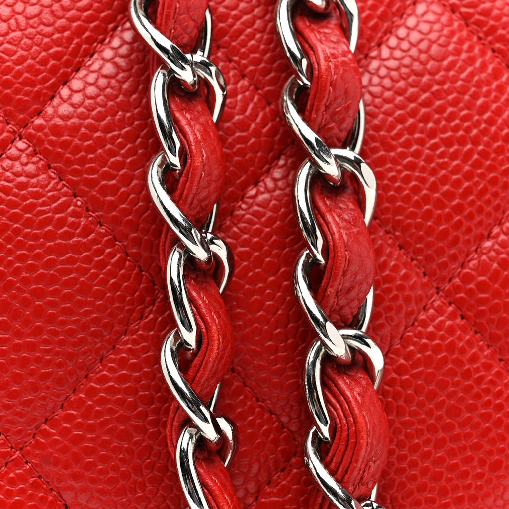 Chanel Caviar Quilted Maxi Double Flap Red