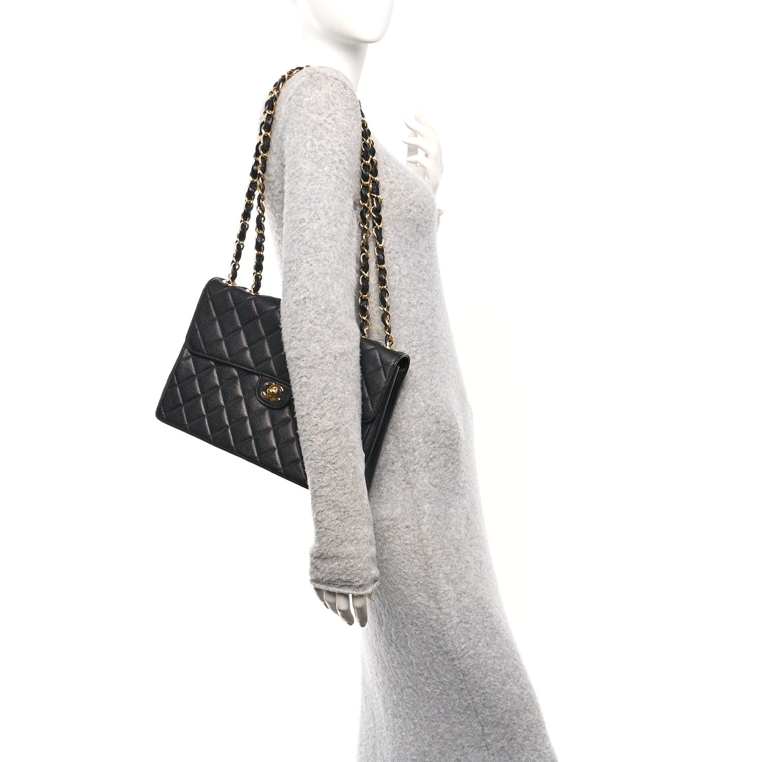 Chanel Caviar Jumbo Single Flap Black
