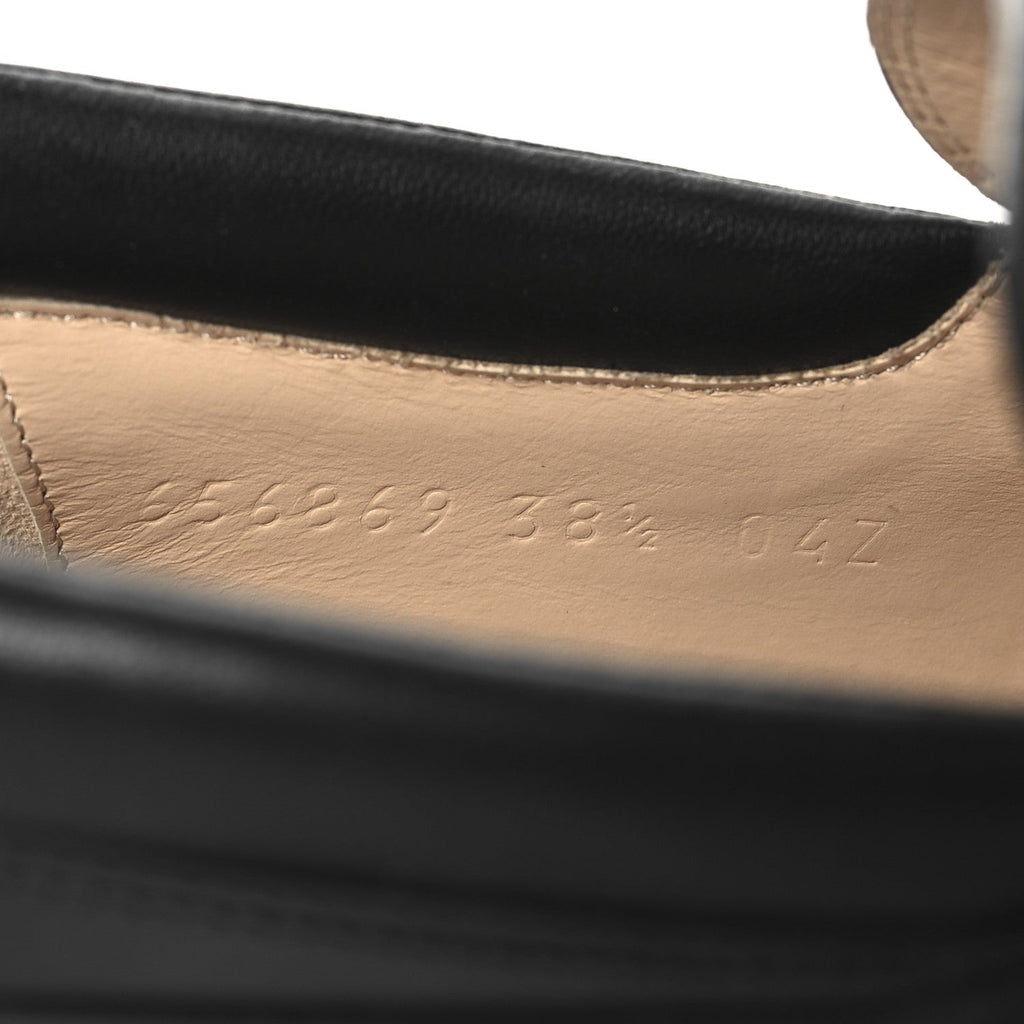 Gucci Magnum Calfskin Nappa Samoa Womens Horsebit Platform Chunky Lug Sole 40mm Loafers 38.5  Black