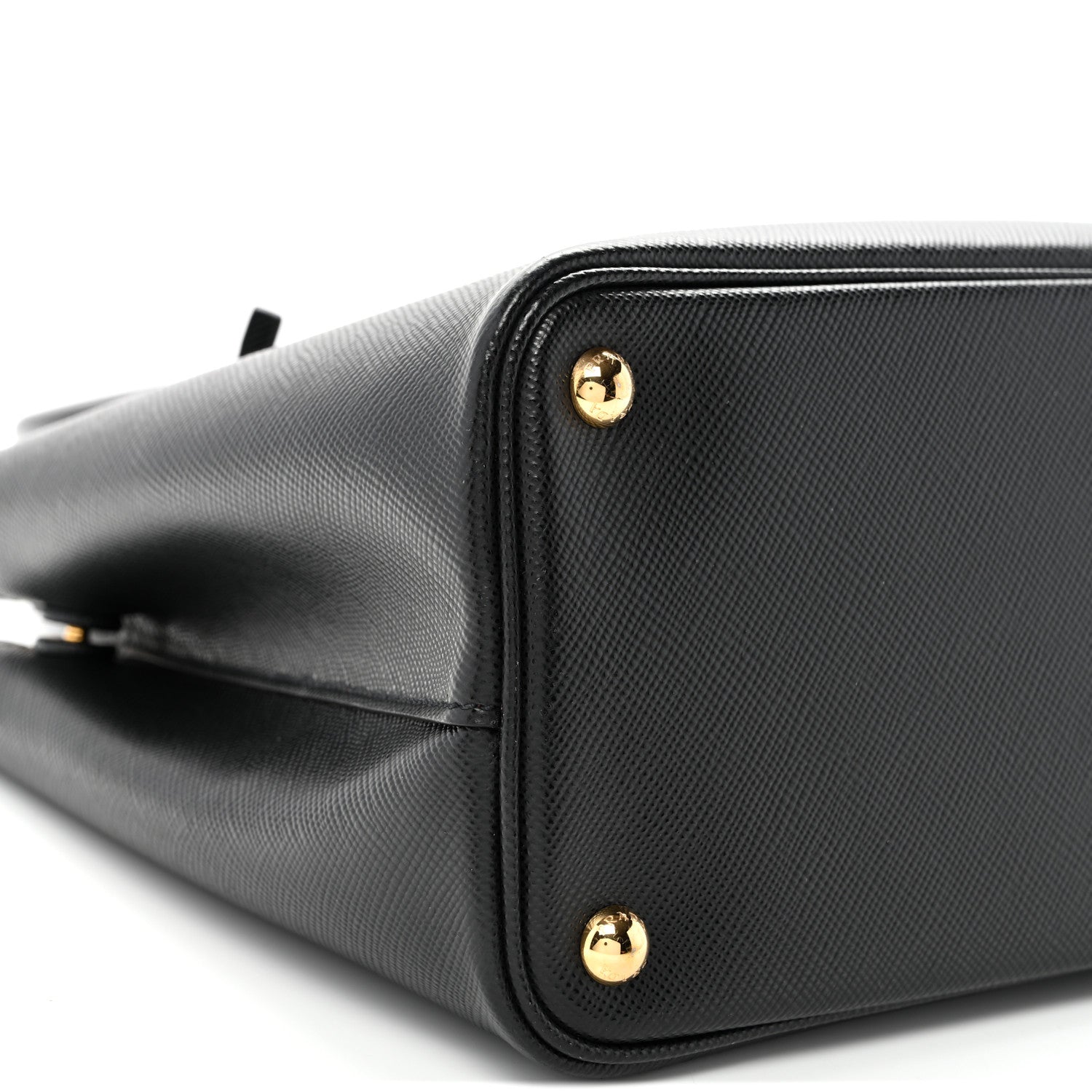 Prada Saffiano Cuir Small Double Bag Black Fuoco