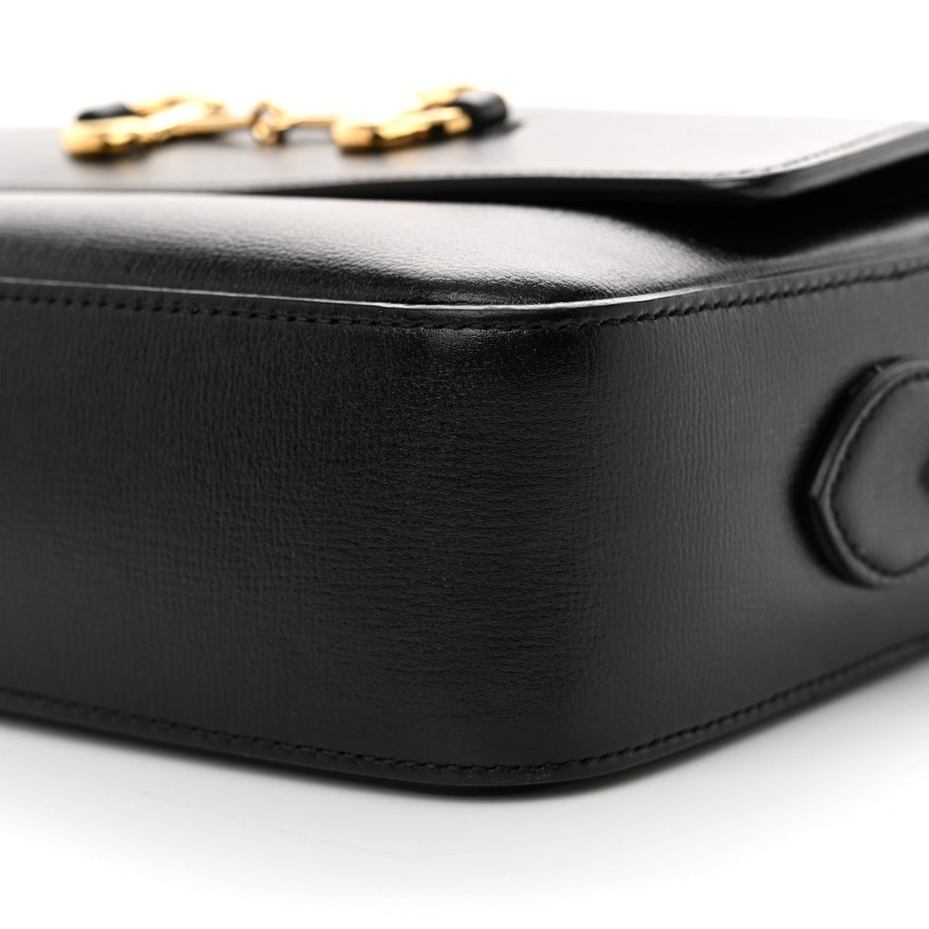 Gucci Textured Calfskin Small Horsebit 1955 Shoulder Bag Black