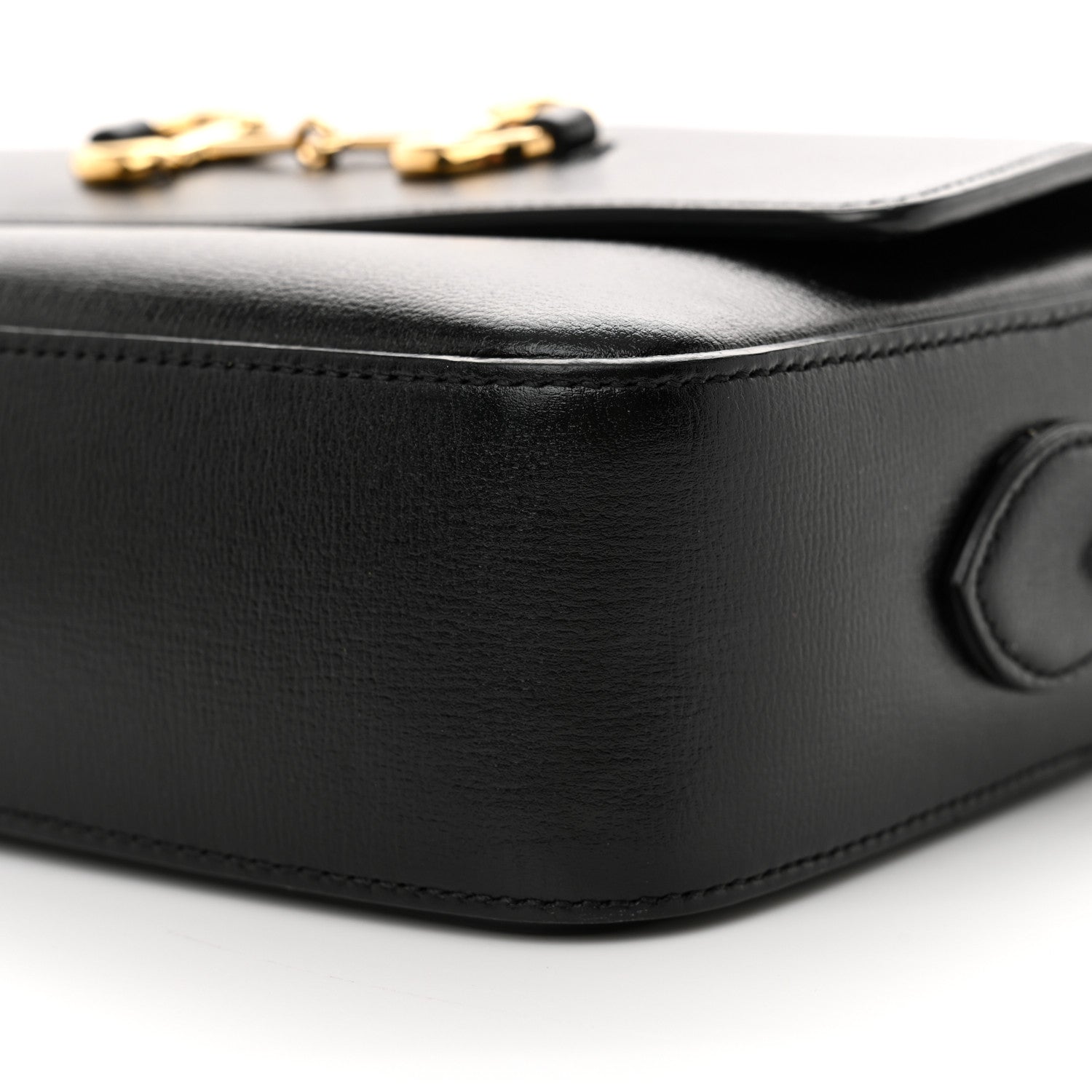 Gucci Textured Calfskin Small Horsebit 1955 Shoulder Bag Black