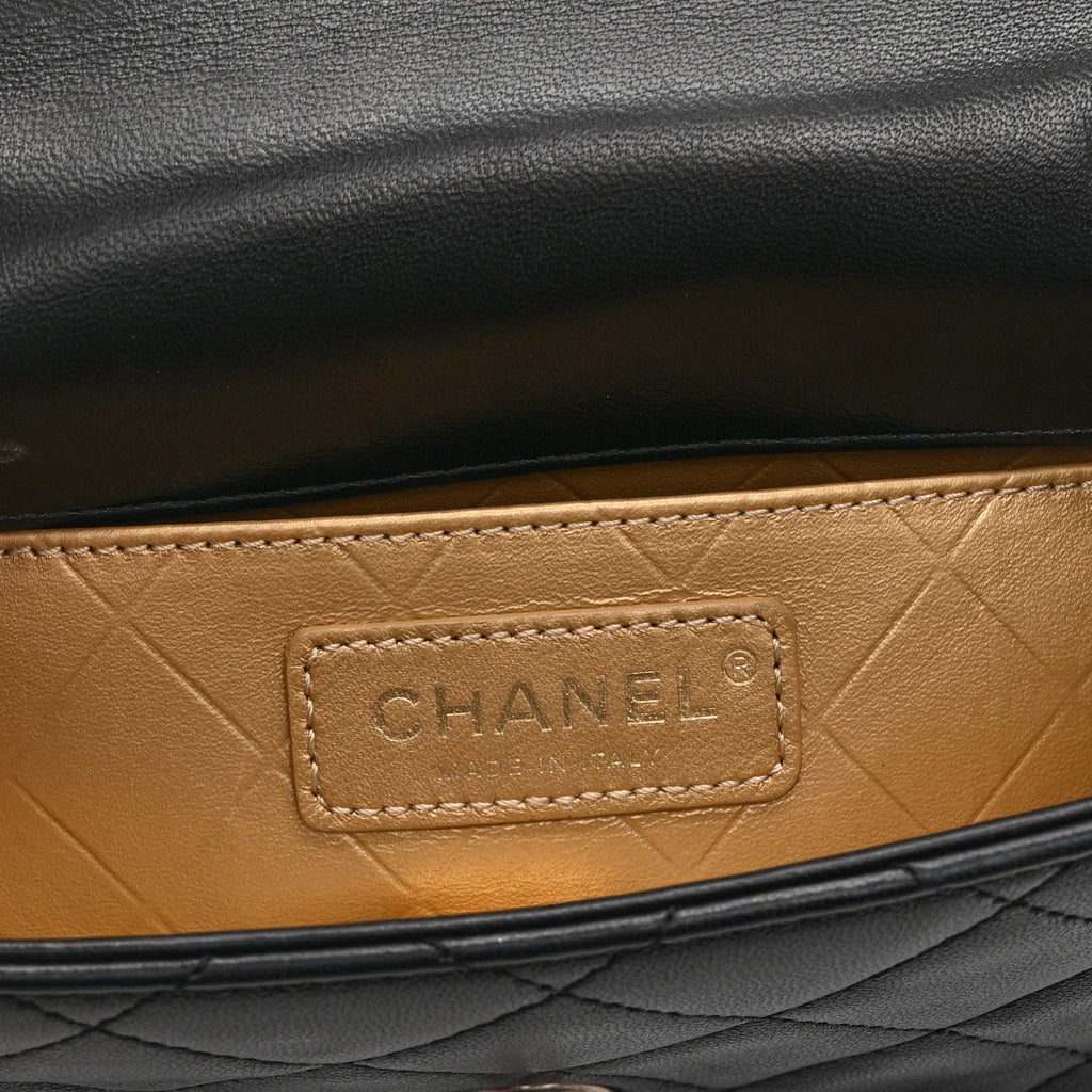 Chanel Lambskin Quilted Mini Coco Clips Single Flap Black