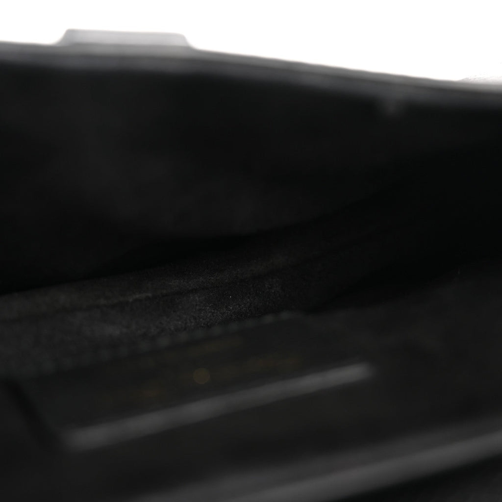 Christian Dior Grained Calfskin Mini Saddle Bag Black