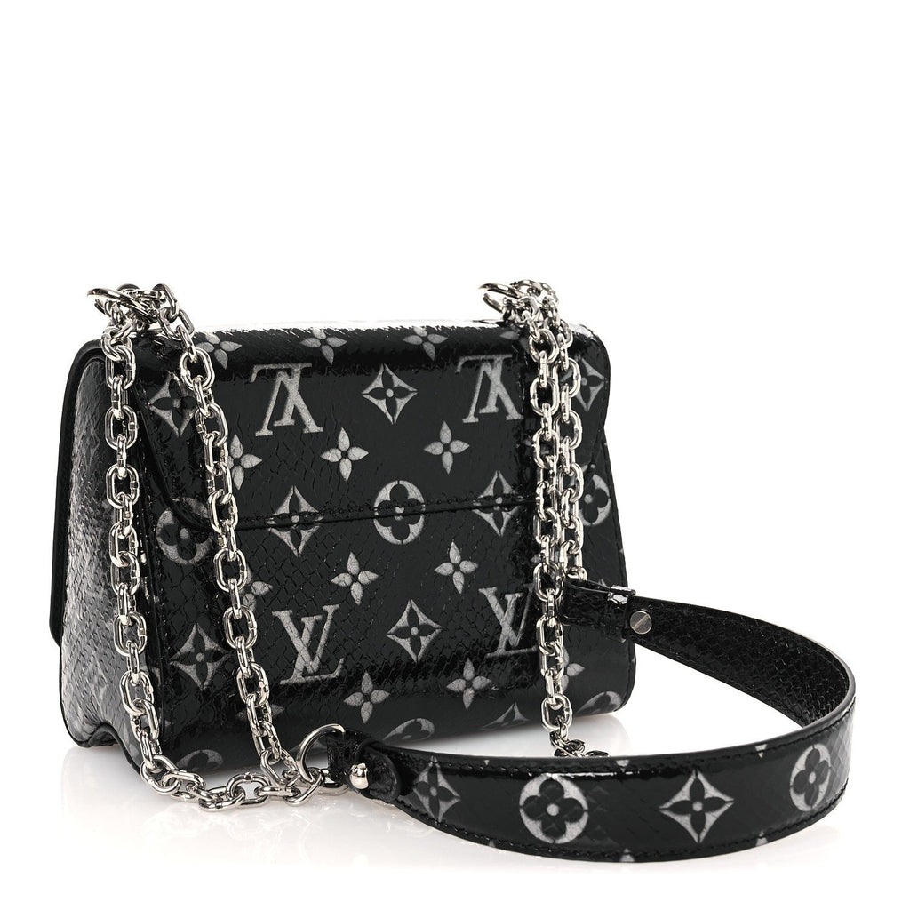 Louis Vuitton Snakeskin Monogram Twist Shoulder Bag PM Black
