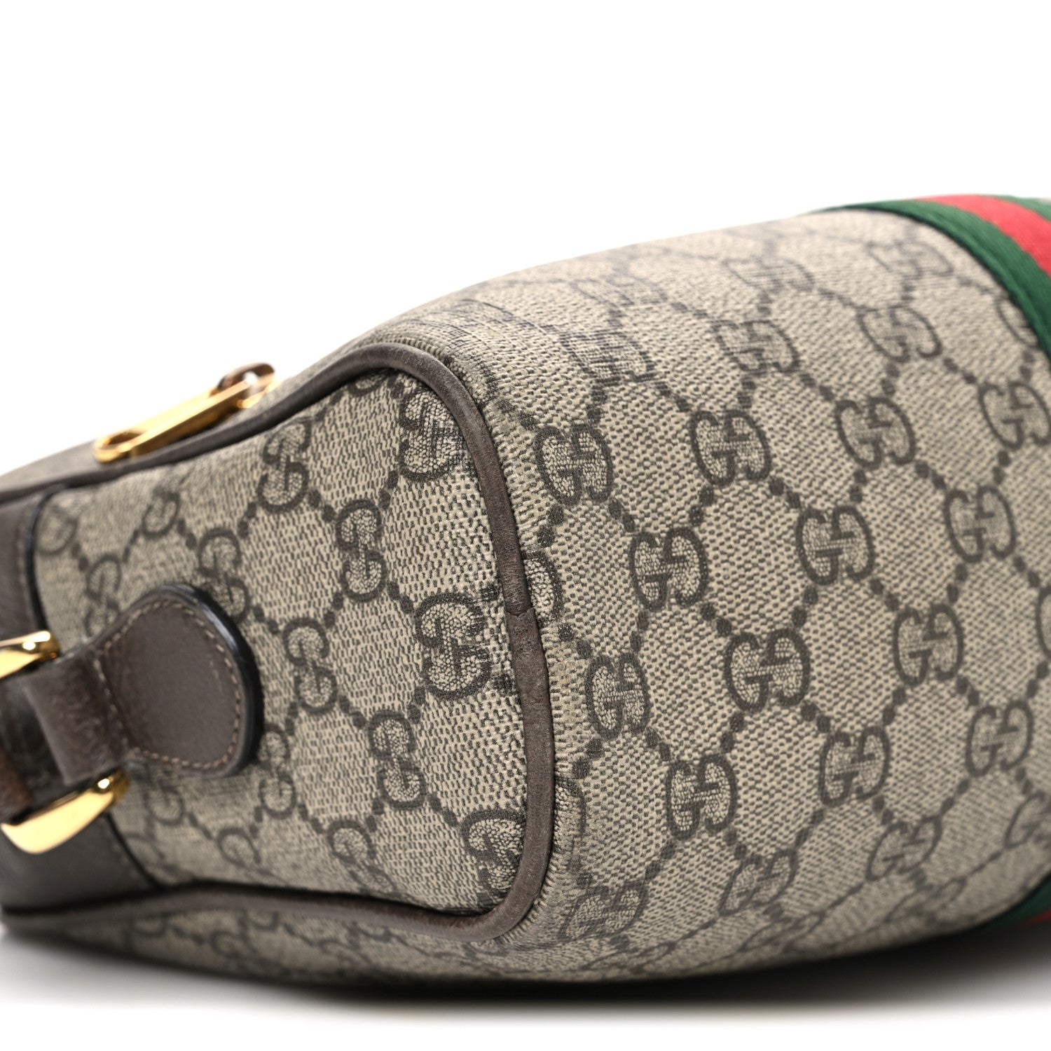 Gucci GG Supreme Monogram Web Small Ophidia Shoulder Bag Brown