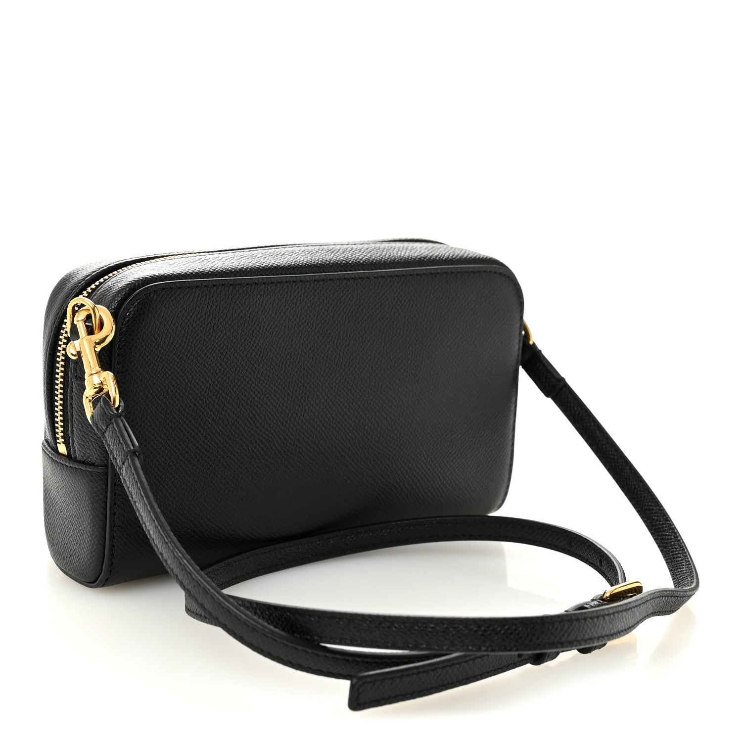 Christian Dior Grained Calfskin Caro Double Pouch Black