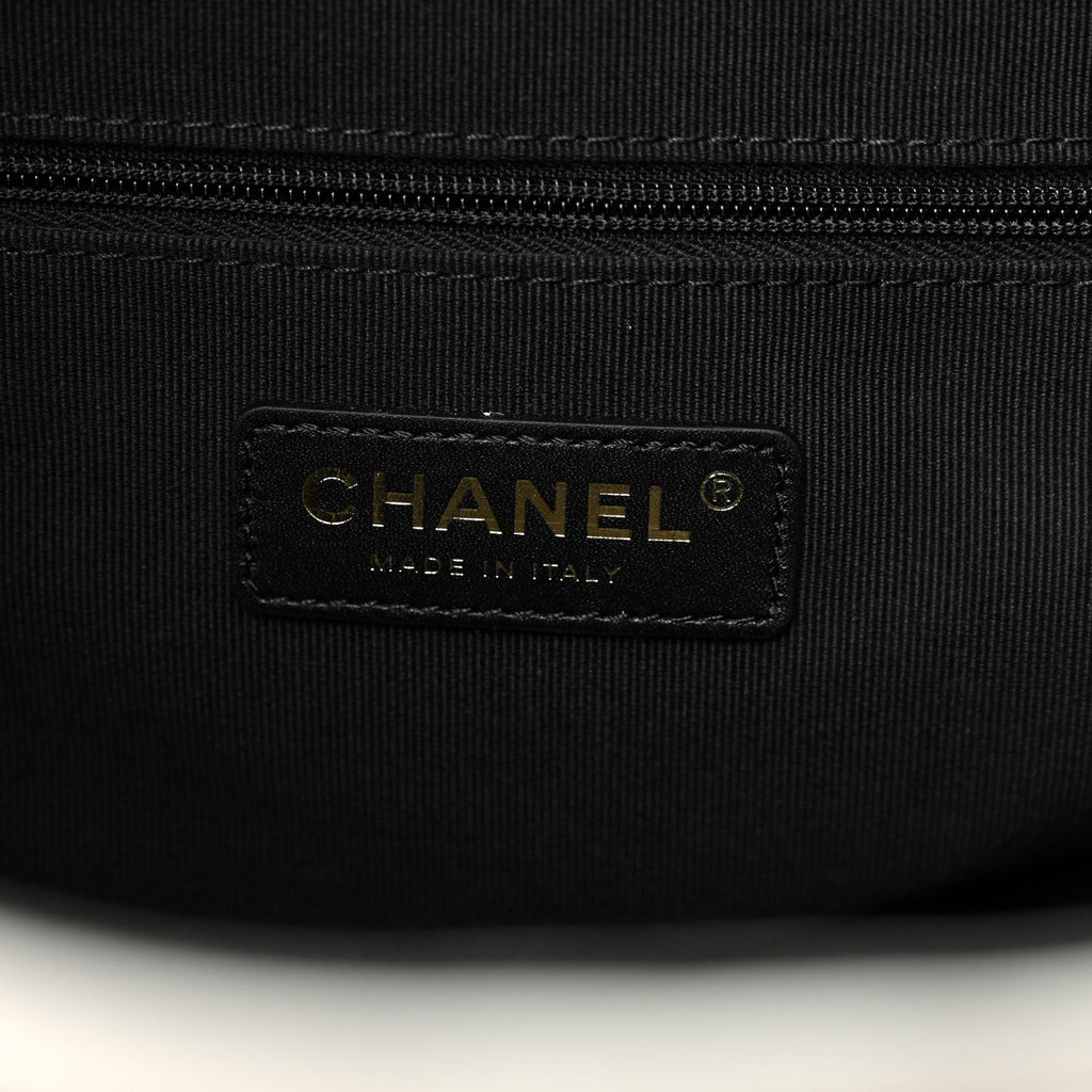 Chanel Suede Calfskin Shiny Lambskin Quilted Small Coco Base Shopping Bag Grey Black