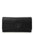 Gucci Pebbled Calfskin Large Soho Continental Wallet Black